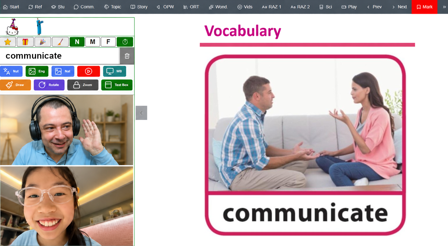 A real Good At English online classroom lesson